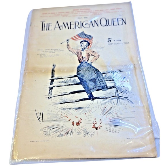 1898 The American Queen July Antique magazine in‎ plastic Volume five VERY RARE - Picture 1 of 5